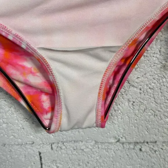 SUNDAZED Harper Tie-Dyed Bikini Top & Strappy Bottoms, CORAL 32DD/S - Picture 15 of 15